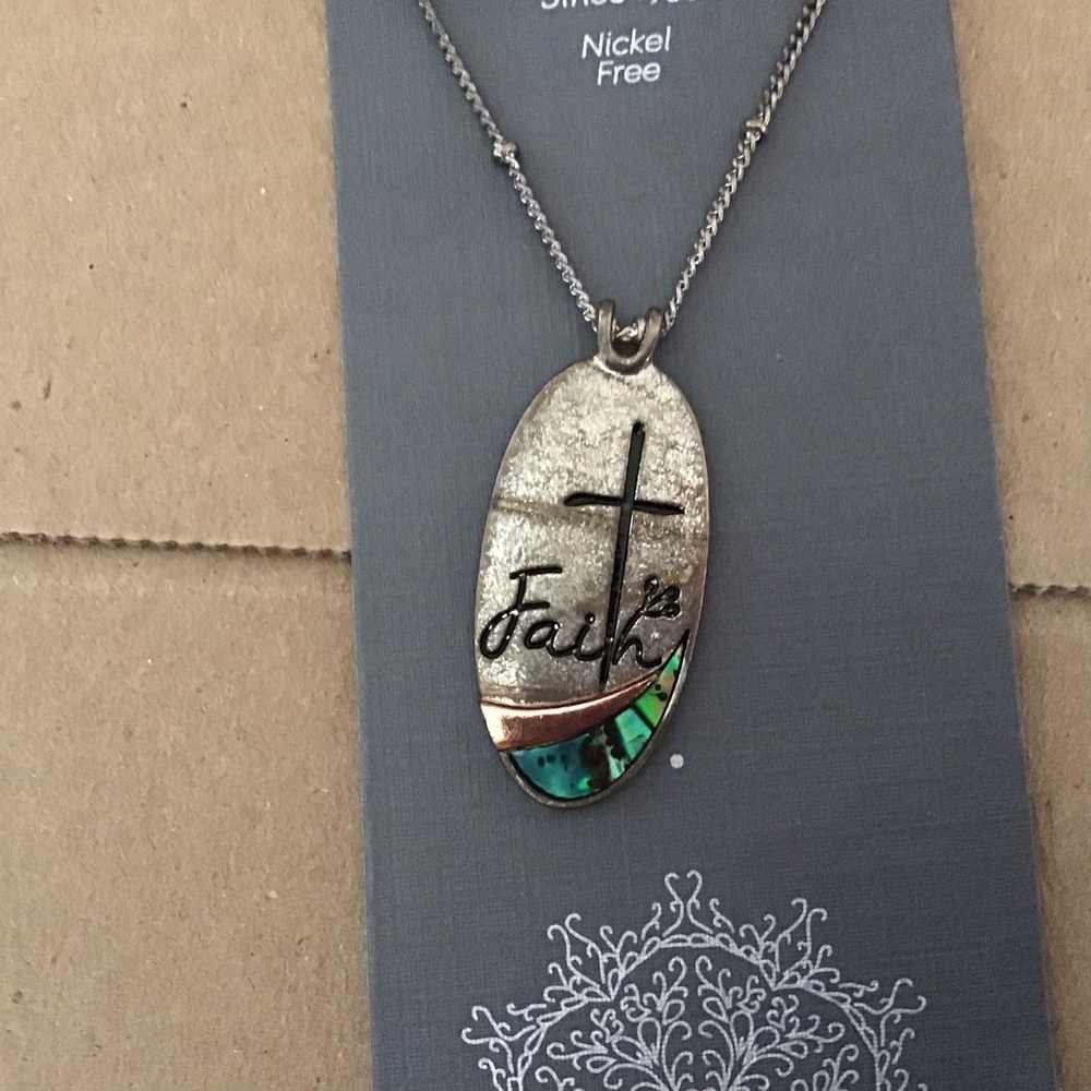 Faith Pendant Necklace with Silver Chain